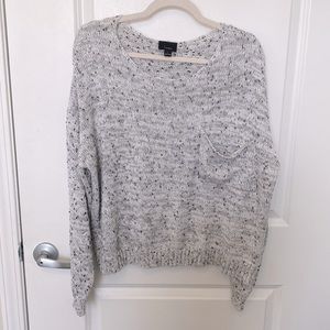 Speckled Grey and White Pocket Sweater
